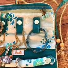 Charger l&#39;image dans la galerie, Louisette bleu turquoise et fleurs bleues
